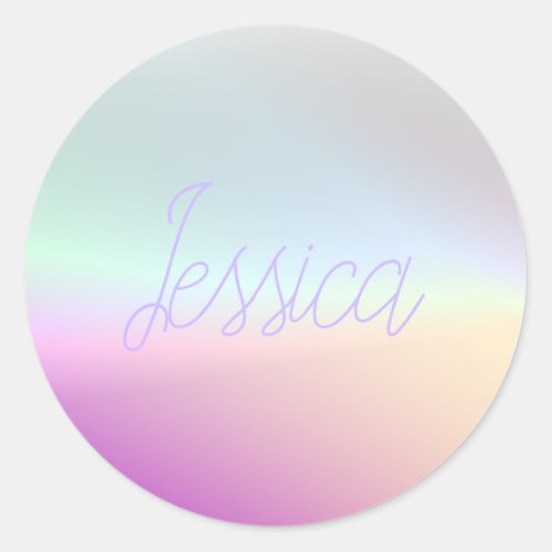 Cool Colorful Ombre Gradients  Your Script Classic Round Sticker