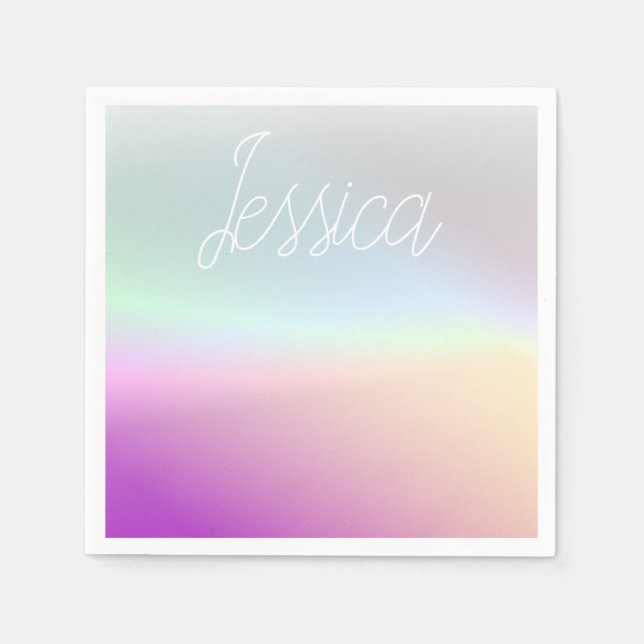 Cool Colorful Ombre Gradients & Your Script Napkins (Front)