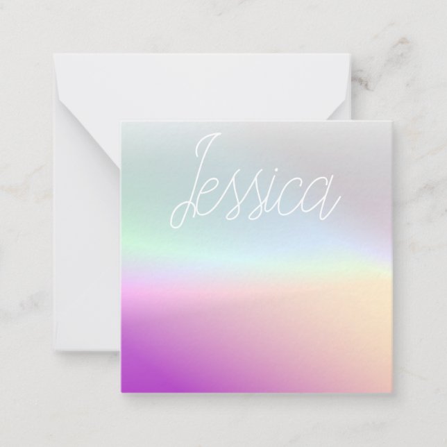Cool Colorful Ombre Gradients & Your Script Note Card (Front)