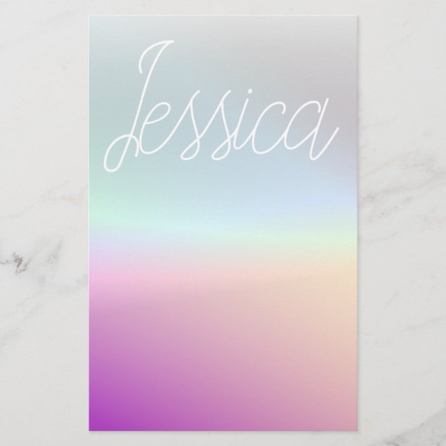 Cool Colorful Ombre Gradients & Your Script Stationery (Front)