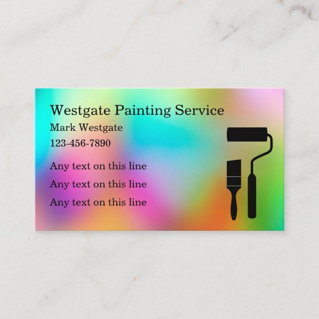 Cool Colorful Painting Service  Business Card (Front)