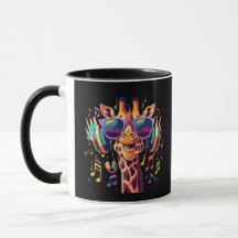Cool Colorful Party Giraffe with Headphones