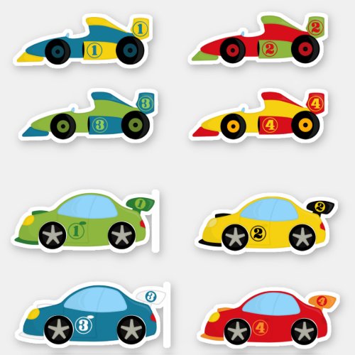 Cool Colorful Race Cars Boys  Sticker