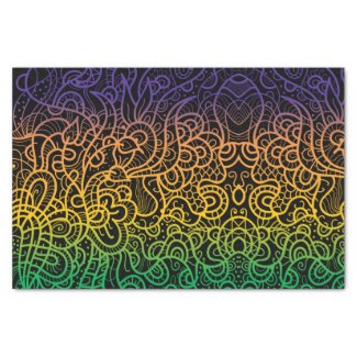 Cool Colorful Rainbow Hand Drawn Doodle Line Art  Tissue Paper