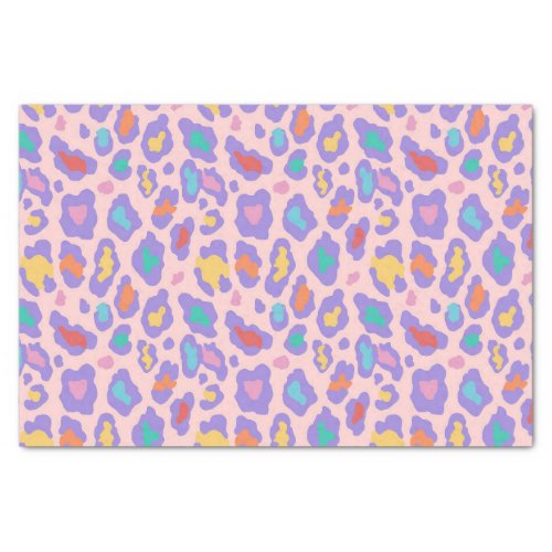 Cool Colorful Rainbow Modern Leopard Print Pattern Tissue Paper