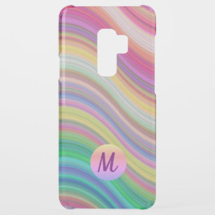 Cool Colorful Rainbow Waves Monogram Uncommon Samsung Galaxy S9 Plus Case
