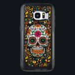 Cool Colorful Retro Flowers Sugar Skull OtterBox Samsung Galaxy S7 Edge Case<br><div class="desc">Cool colorful retro flowers seamless pattern as the background with colorful flowers sugar skull.
Changeable black background color.</div>