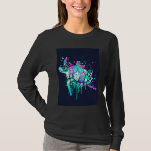 Cool Colorful Sea Turtle Surf Club Blue Green Pink T-Shirt