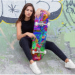 Cool & Colorful Skateboard<br><div class="desc">Make this Psychedelic Deck your own by adding your text. To access advanced editing tools,  please go to "Personalize this template" and click on "Details",  scroll down and press the "click to customize further" link.</div>