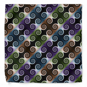 COOL Colorful Spiral Abstract Pattern Bandana