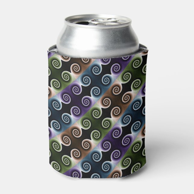 COOL Colorful Spiral Abstract Pattern Can Cooler (Can Front)
