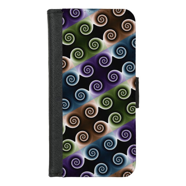 COOL Colorful Spiral Abstract Pattern iPhone Wallet Case (Front)