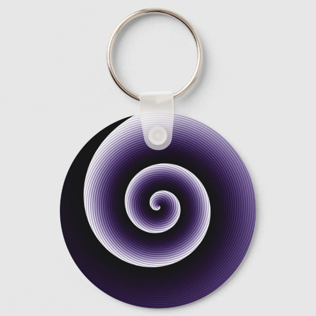 COOL Colorful Spiral Abstract Pattern Keychain (Front)