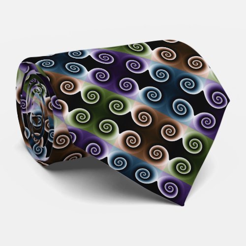 COOL Colorful Spiral Abstract Pattern Neck Tie