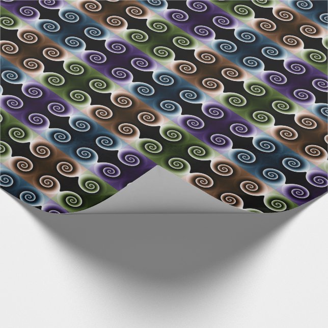 COOL Colorful Spiral Abstract Pattern Wrapping Paper (Corner)