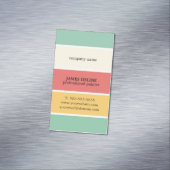 Cool Colorful Striped Professional Painter Magnetic Business Card (In Situ)