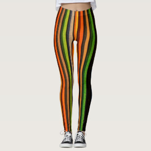 Cool Colorful Stripes Pop Art Retro Style Leggings