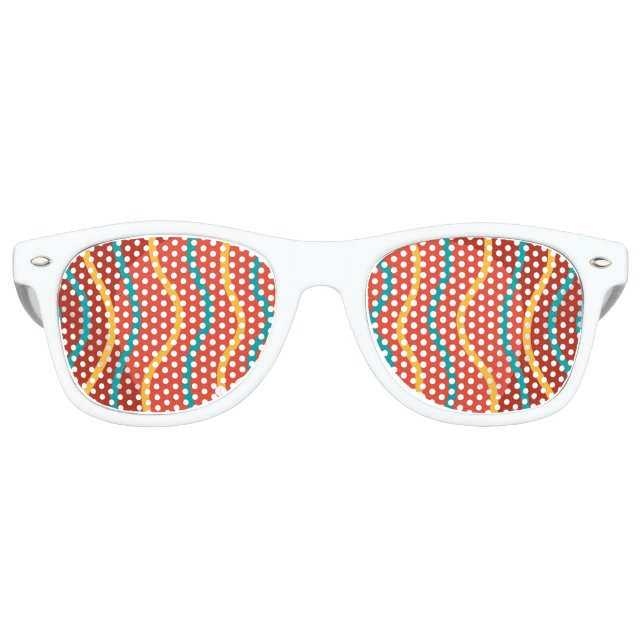 Cool Colorful Stripes Retro Sunglasses (Front)