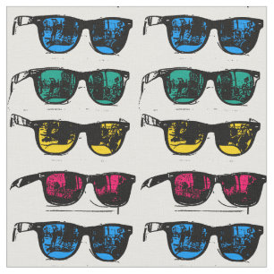 Cool Colorful Sunglasses Illustration Fabric