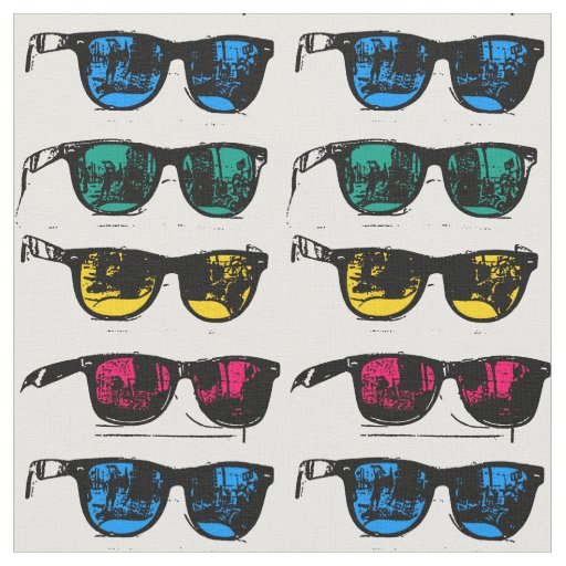 Cool Colorful Sunglasses Illustration Fabric