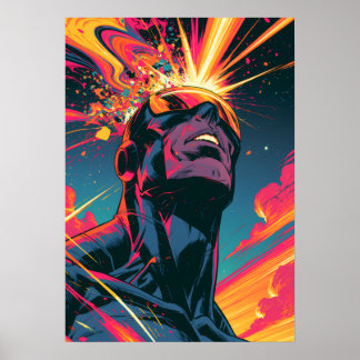 Cool Colorful Superhero Gamer Wall Poster Art