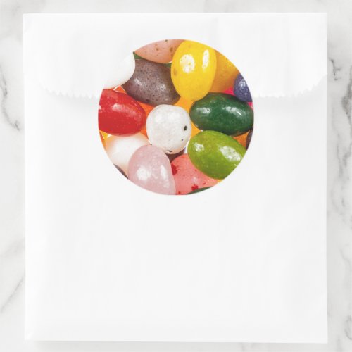 Cool colorful sweet Easter Jelly Beans Candy Classic Round Sticker