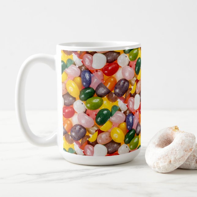 Cool colorful sweet Easter Jelly Beans Candy Coffee Mug (With Donut)