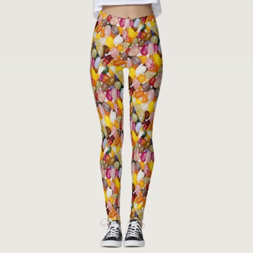 Cool colorful sweet Easter Jelly Beans Candy Leggings