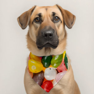 Cool colorful sweet Easter Jelly Beans Candy Pet Bandana Collar
