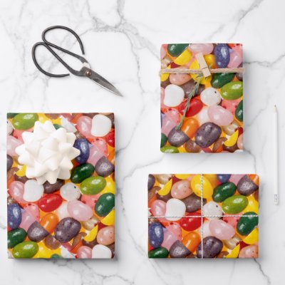 Cool colorful sweet Easter Jelly Beans Candy Wrapping Paper Sheets