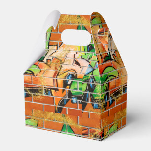 Cool Colorful Urban Graffiti with Faux Glitter  Favor Boxes