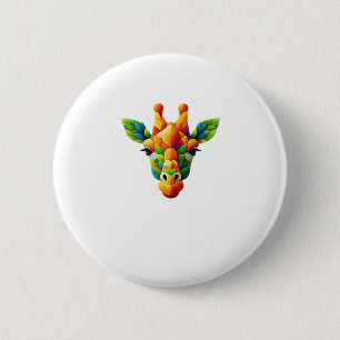 Cool Colorful Watercolor Giraffe Classic T-Shirt Button