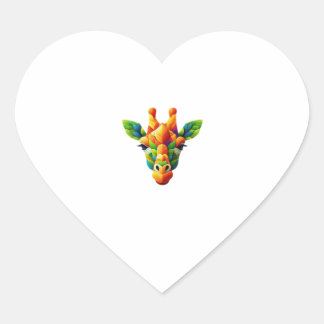 Cool Colorful Watercolor Giraffe Classic T-Shirt Heart Sticker