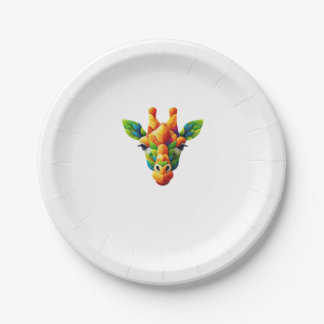Cool Colorful Watercolor Giraffe Classic T-Shirt Paper Plates