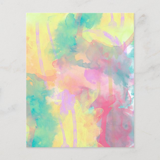 Cool colorful watercolor paint abstract pattern flyer (Front)