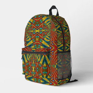 Cool Colorful Yellow Red Blue Vintage Add Monogram Printed Backpack