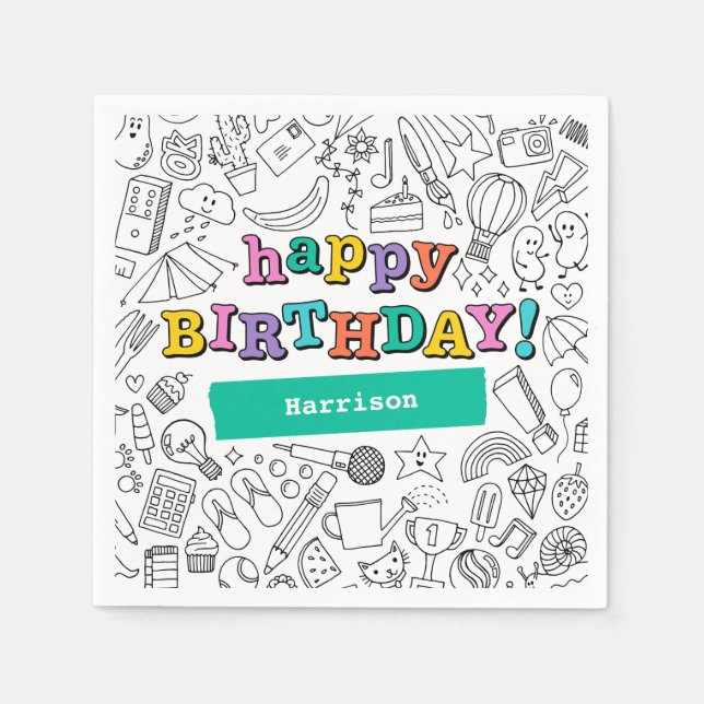Cool Coloring customizable napkin (Front)