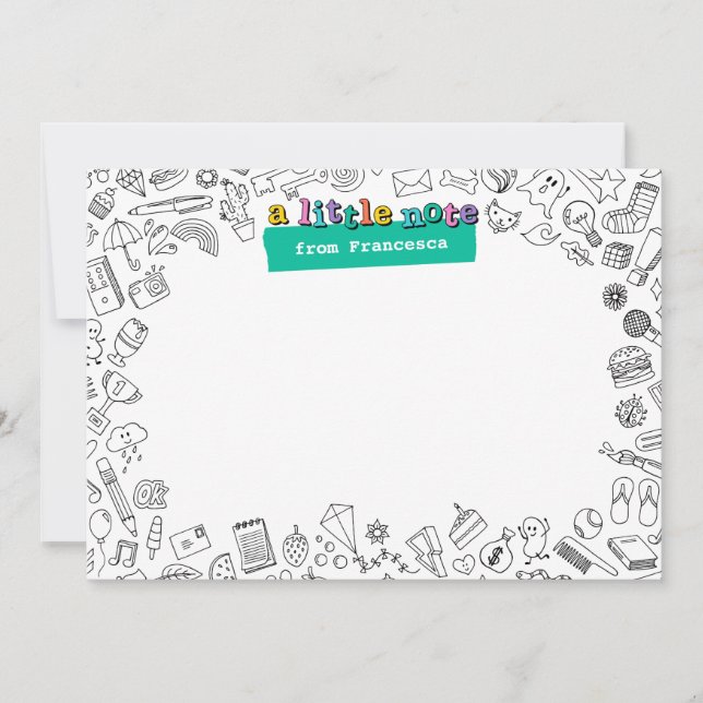 Cool Coloring personalized flat note card (Front)