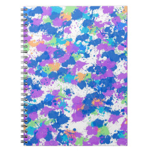 Cool Colors Abstract Splatter Paint, Blurple Notebook