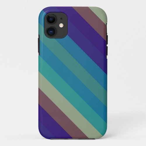 Cool colors diagonal stripes pattern iPhone 11 case