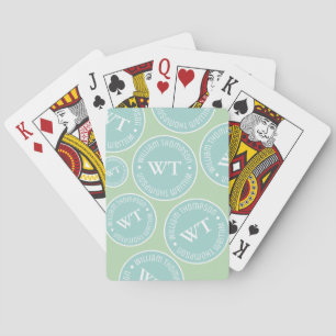 Cool Colors Name Repeated Circle Monogram Poker Cards