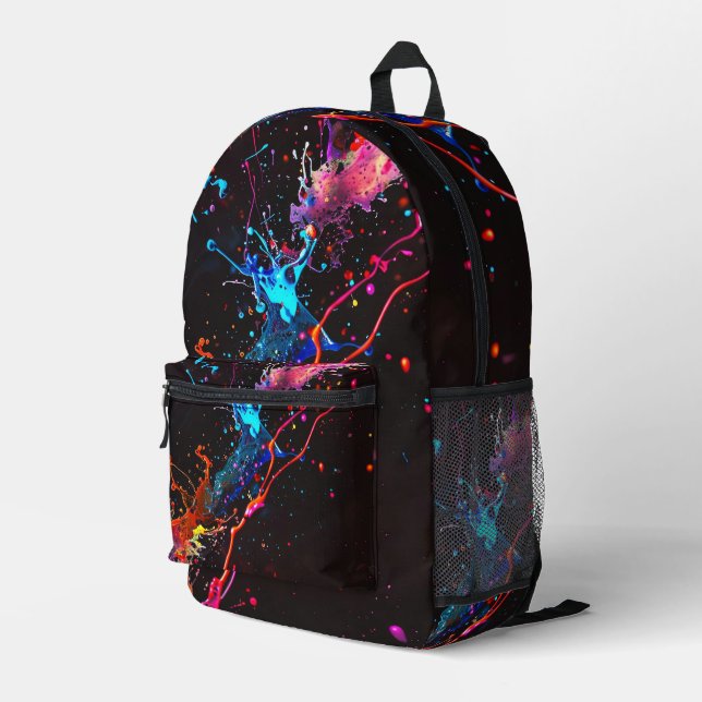 Cool Colors Printed Backpack (Back Corner Right)