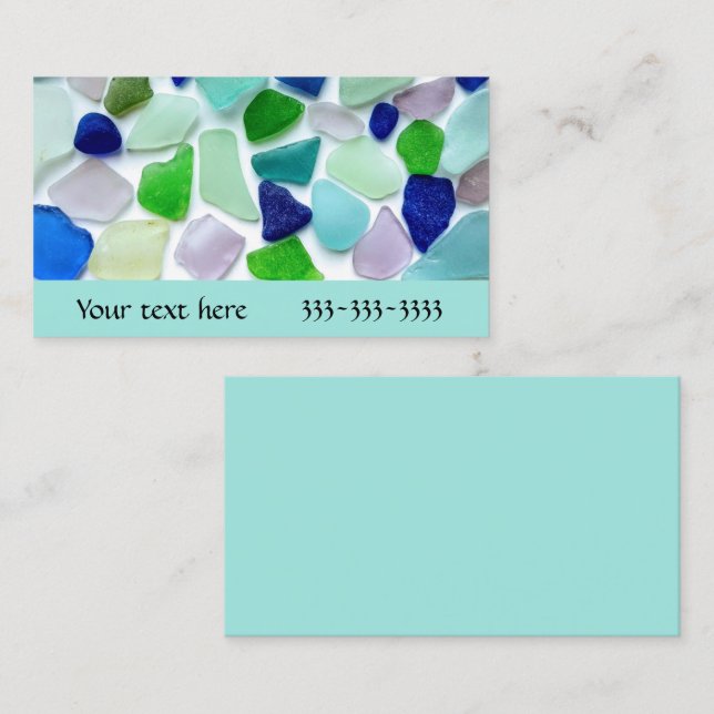 Cool Colors Sea Glass Business Cards (Front/Back)