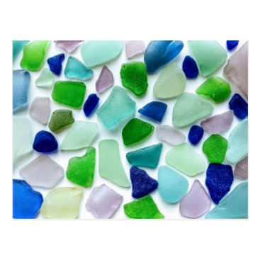 Cool Colors Sea Glass Postcard Cool Colors Sea Glass Postcard
