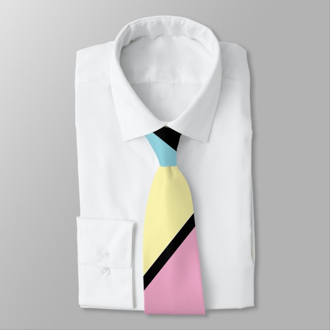 Cool Colors Stripes  Neck Tie (Tied)