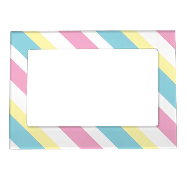 Cool colors stripes pattern  magnetic frame (Front)