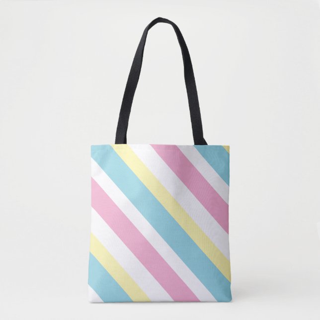 Cool Colors Stripes Pattern  Tote Bag (Front)