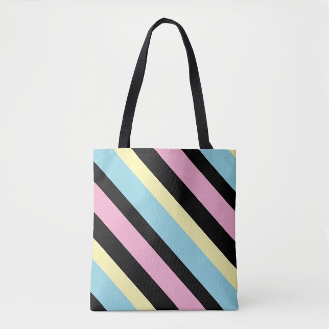 Cool Colors Stripes Pattern  Tote Bag (Front)