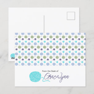Cool Colors Yarn Ball String Postcard