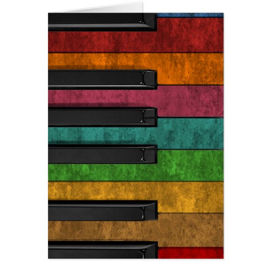 Cool colourful antique grunge effect piano cards (Front)